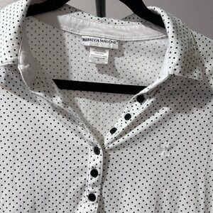 Rebecca Malone Black and White Polka Dot Men's Shirt